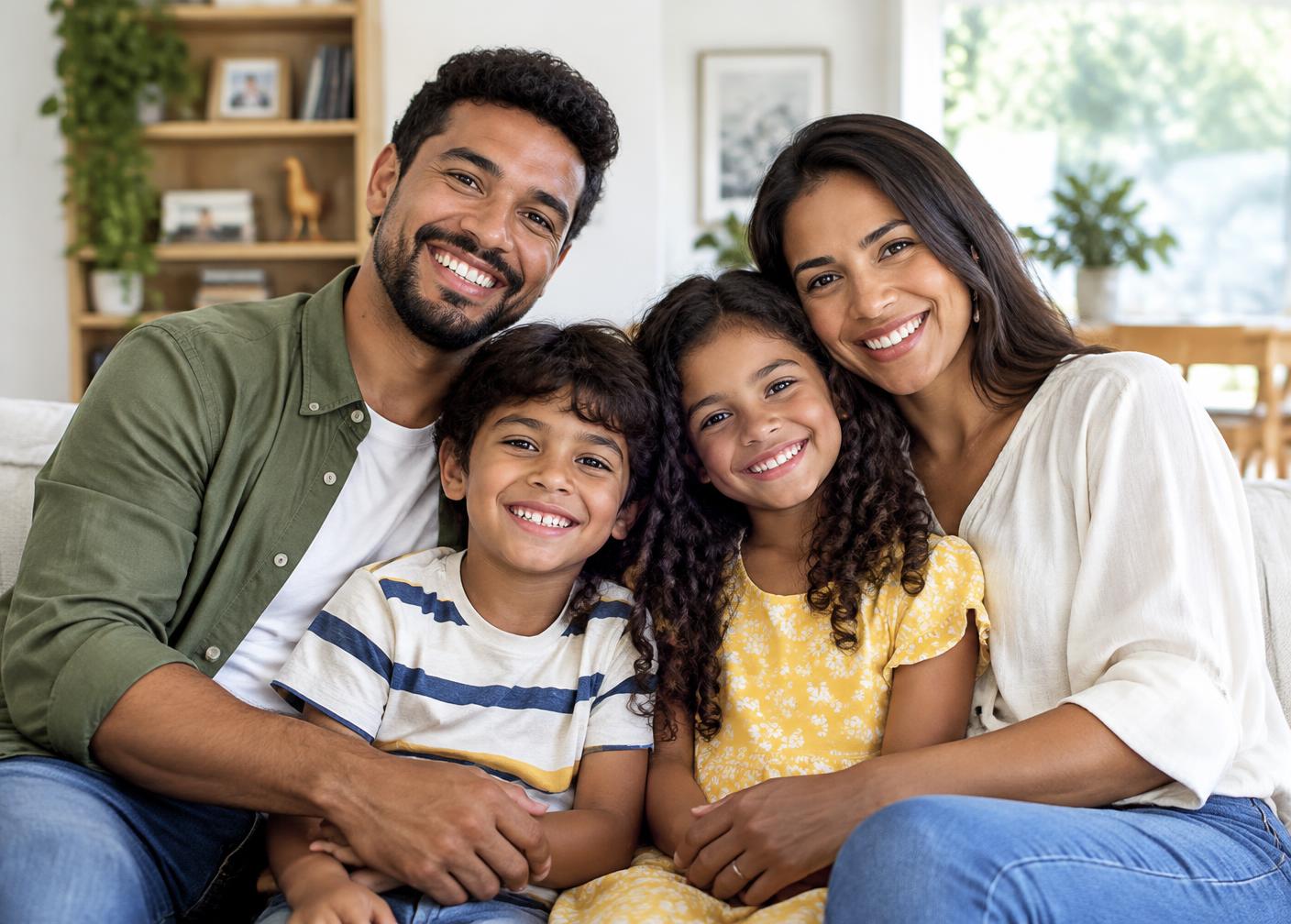 Família protegida com plano de saúde
